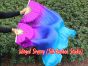 1 pair 1.1m (43") purple-blue-turquoise silk fan veils for kids