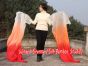 1 pair 1.8m (71") white-orange-red belly dance silk fan veils