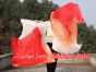 1 pair 1.8m (71") white-orange-red belly dance silk fan veils