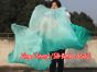 1 pair 1.5m (59") peacock green fading belly dance silk fan veil