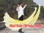 1 Piece yellow fading 1.8m (71") circular dance silk veil poi