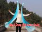 1 Piece turquoise fading 1.8m (71") circular dance silk veil poi