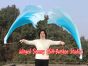 1 Piece turquoise fading 1.8m (71") circular dance silk veil poi