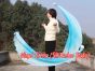 1 Piece turquoise fading 1.8m (71") circular dance silk veil poi