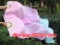 1 pair 1.5m (59") pastel (pink-purple-peacock) belly dance silk fan veil