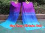 1 pair 1.8m (71") purple-blue-turquoise belly dance silk fan veils