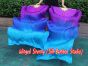 1 pair 1.8m (71") purple-blue-turquoise belly dance silk fan veils