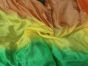 orange-yellow-green silk fabric by yard