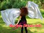 1 piece silver 5 Mommes belly dance silk veil 