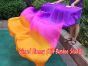 1 pair 1.8m (71") Golden Violet belly dance silk fan veils