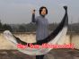 1 Piece black-white 1.8m (70") dance silk veil poi