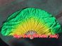 1 Pair yellow-green short Chinese silk dance fan, 20cm (8") flutter