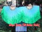 1 Pair turquoise-green short Chinese silk dance fan, 20cm (8") flutter