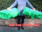 1 Pair turquoise-green short Chinese silk dance fan, 20cm (8") flutter