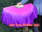 1 Pair pink-purple short Chinese silk dance fan, 20cm (8") flutter