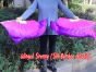 1 Pair pink-purple short Chinese silk dance fan, 20cm (8") flutter