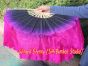 1 Pair black-pink short Chinese silk dance fan, 20cm (8") flutter