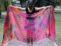 1 piece black+pink+orange tie-dye 5 Mommes belly dance silk veil 