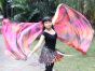 1 piece black+pink+orange tie-dye 5 Mommes belly dance silk veil 