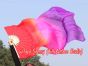 1 pair 1.5m (59") red-pink-purple belly dance silk fan veil