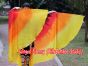 1 pair black-red-orange-yellow 8 Mommes habotai belly dance silk wing