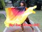 1 pair black-red-orange-yellow 8 Mommes habotai belly dance silk wing