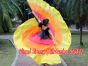 1 pair black-red-orange-yellow 8 Mommes habotai belly dance silk wing