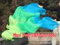 1 pair 1.8m (71") turquoise-green-yellow green belly dance silk fan veils