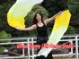 1 pair 1.5m (59") yellow fading belly dance silk fan veil