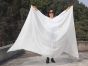 White 5 Mommes 2.7m*1.4m (3 yds x 55") belly dance silk veil 