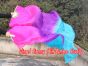 1 pair 1.5m (59") pink-purple-turquoise belly dance silk fan veil