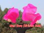 1 pair 1.5m (59") pink belly dance silk fan veil