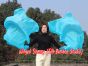 1 pair 1.5m (59") turquoise belly dance silk fan veil