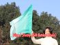 1pc 81cm (32") spinning silk flag poi for Worship & Praise, peacock green fading