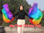 1 pair 1.5m (59") Rainbow belly dance silk fan veil