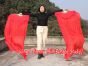 1 pair 1.5m (59") red belly dance silk fan veil