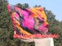 1pc 81cm (32") spinning silk flag poi for Worship & Praise, black+pink+orange