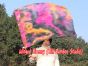 1pc 81cm (32") spinning silk flag poi for Worship & Praise, black+pink+orange