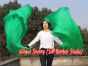 1 pair 1.5m (59") green belly dance silk fan veil