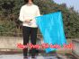 1pc 81cm (32") spinning silk flag poi for Worship & Praise, turquoise