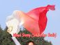 1 pair 1.5m (59") white-red belly dance silk fan veil