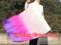 1pc 81cm (32") spinning silk flag poi for Worship & Praise, white-pink-purple