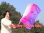 1pc 81cm (32") spinning silk flag poi for Worship & Praise, white-pink-purple