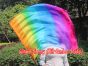 1pc 81cm (32") spinning silk flag poi for Worship & Praise, Rainbow+