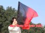 1pc 81cm (32") spinning silk flag poi for Worship & Praise, black-red