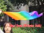 1pc 81cm (32") spinning silk flag poi for Worship & Praise, Rainbow