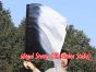 1pc 81cm (32") spinning silk flag poi for Worship & Praise, black-white