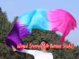 1 pair 2.4m (94") purple-turquoise-pink belly dance silk fan veils