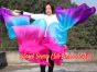 1 pair 2.4m (94") purple-turquoise-pink belly dance silk fan veils