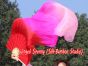 1 pair 1.5m (59") red-pink-light pink belly dance silk fan veil